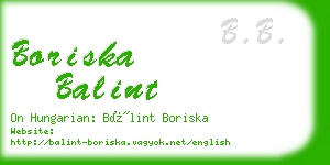 boriska balint business card